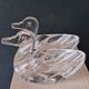 2 duck-shaped crystal salt cellars