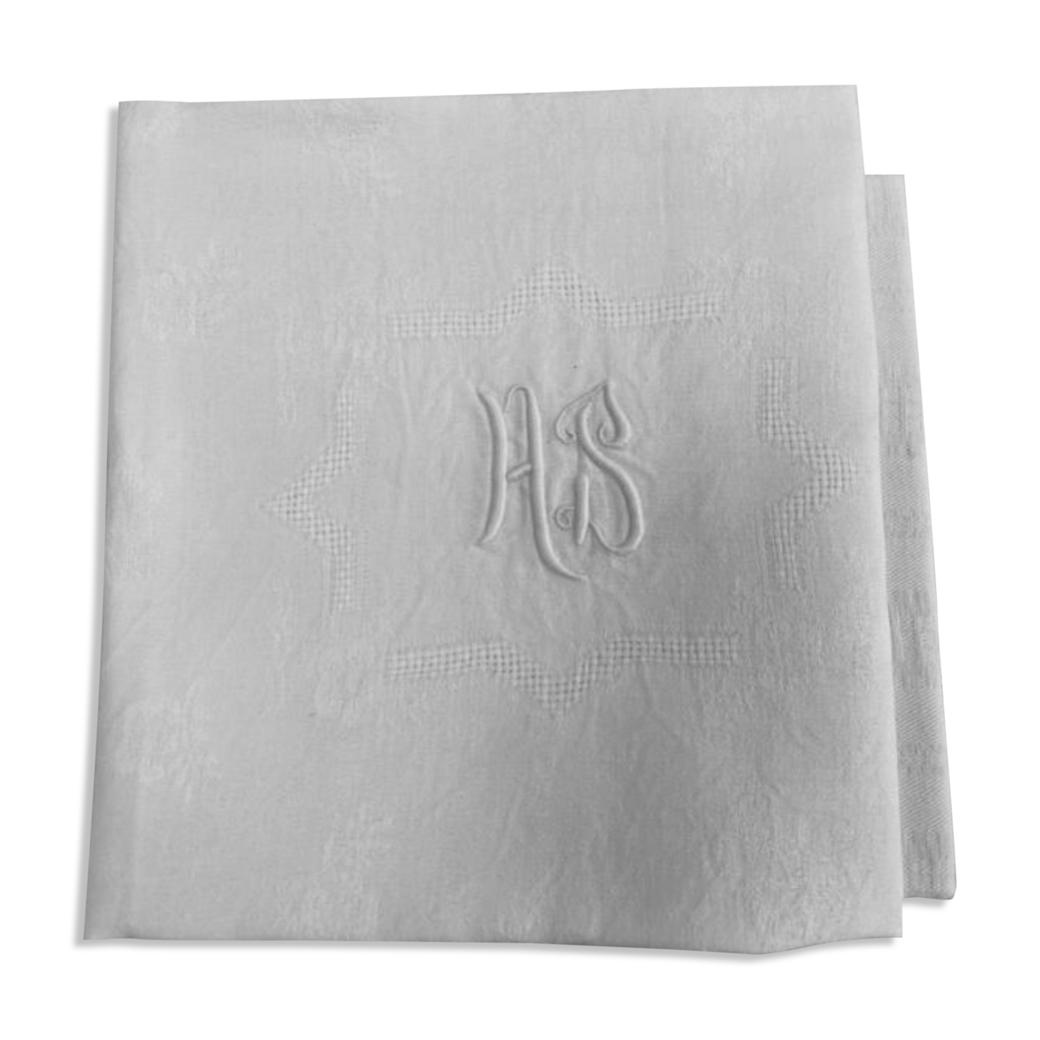 Serviette de table brodée Monogramme HS