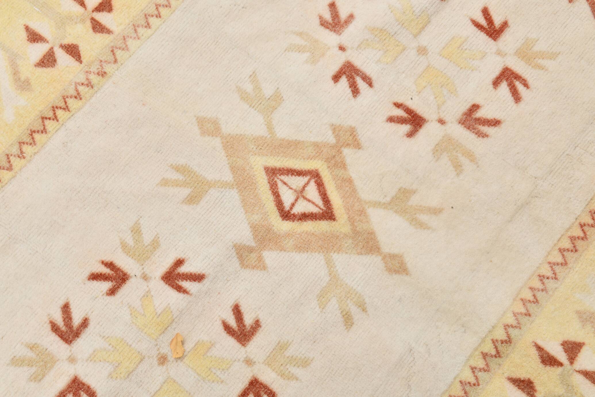 Tapis Kilim Vintage Oriental en Laine Fait Main,Beige,Pêche,Jaune 236x158Cm