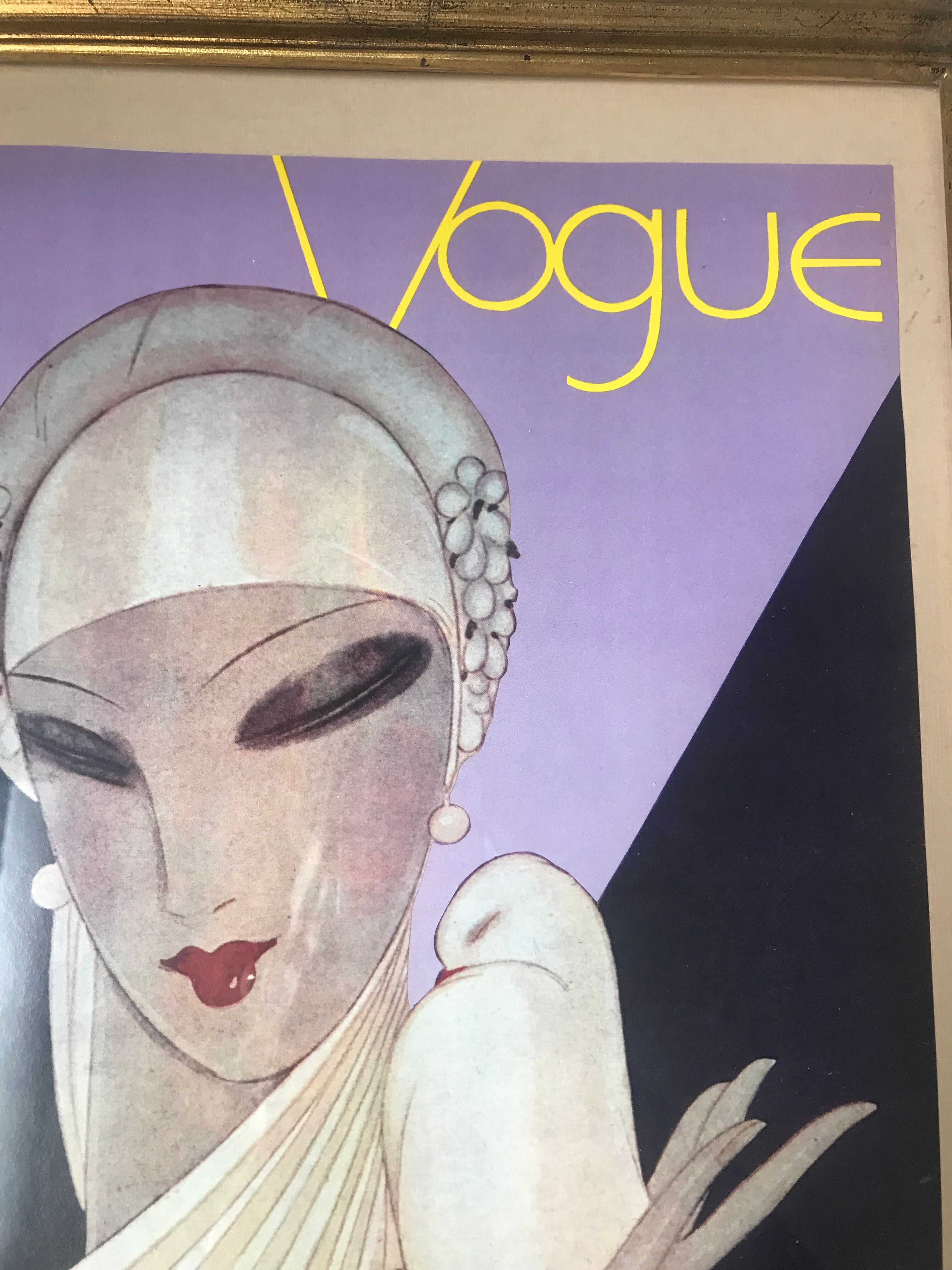 Illustration couverture d'un ancien magazine Vogue sous cadre
