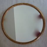 Miroir ovale bois doré ancien