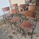 set of 6 vintage design chairs in wood and metal