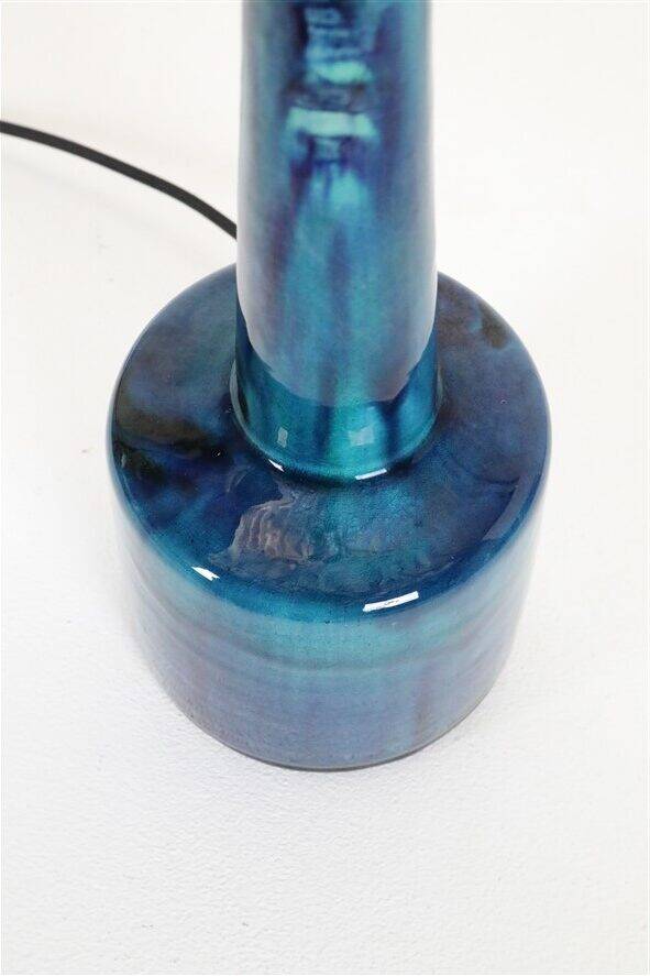 Rare Jørgen Holstein ceramic table lamp / mid-century Danish modern design / lamp / turquoise / 1960s / 1970s
