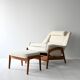 1950s/60s Scandinavian teak lounge chair with ottoman