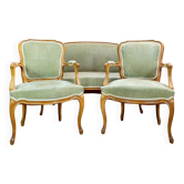 Louis XV Style Natural Wood Living Room, 19th Century