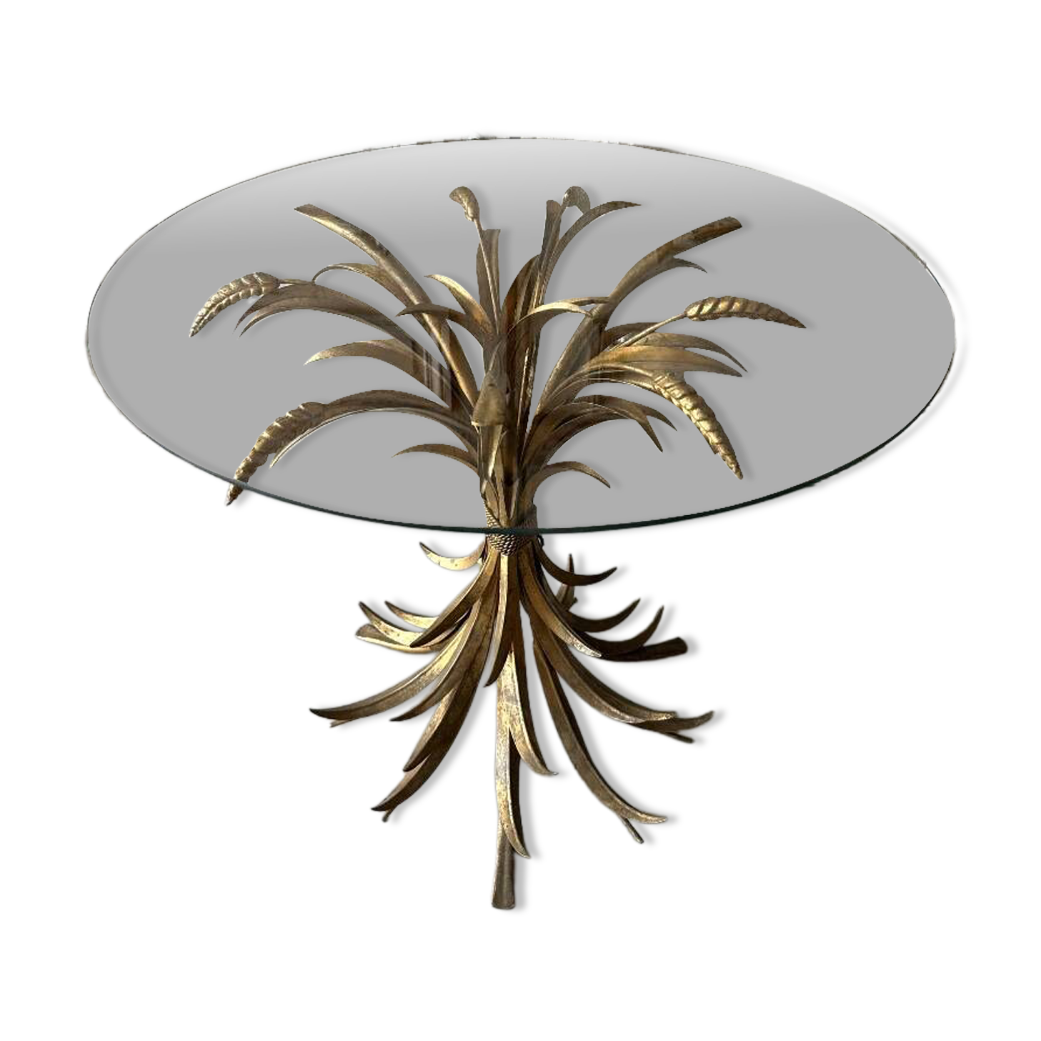 Small golden metal table circa 1960-70