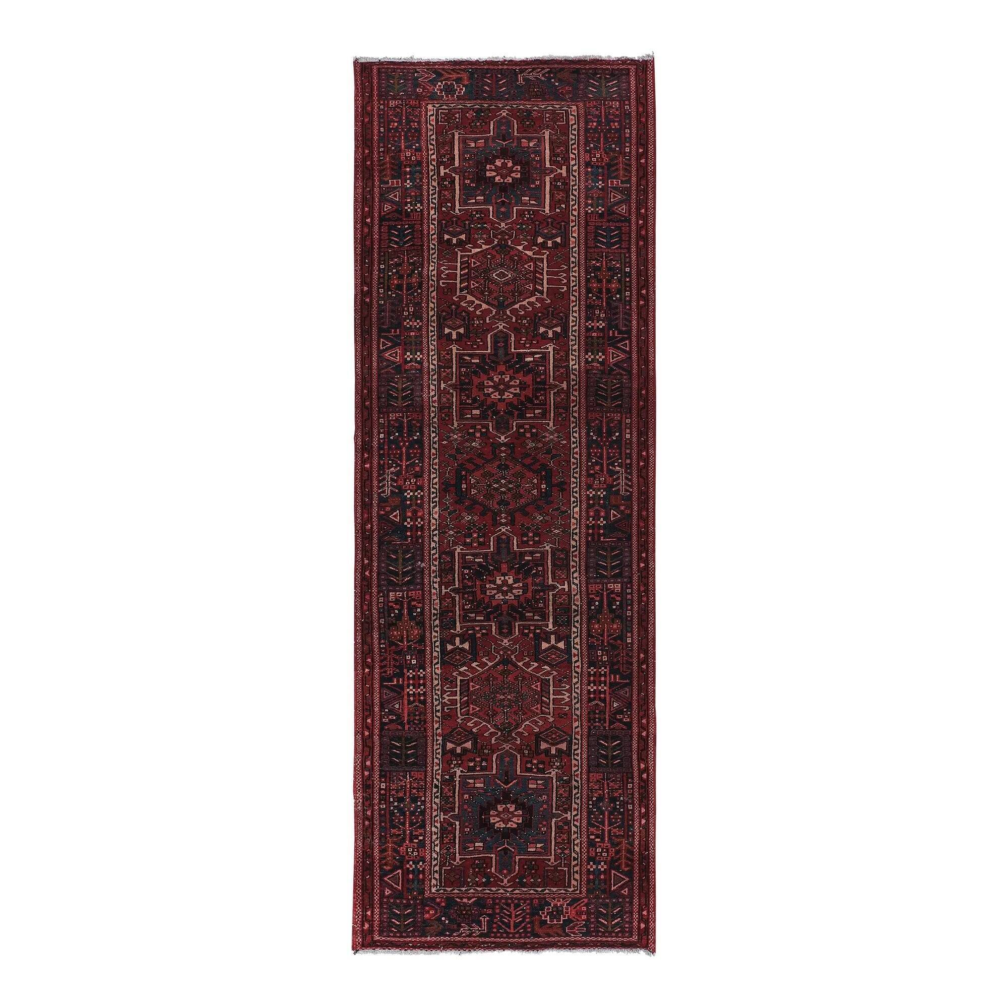 Vintage Turkish hallway rug 112x330 cm