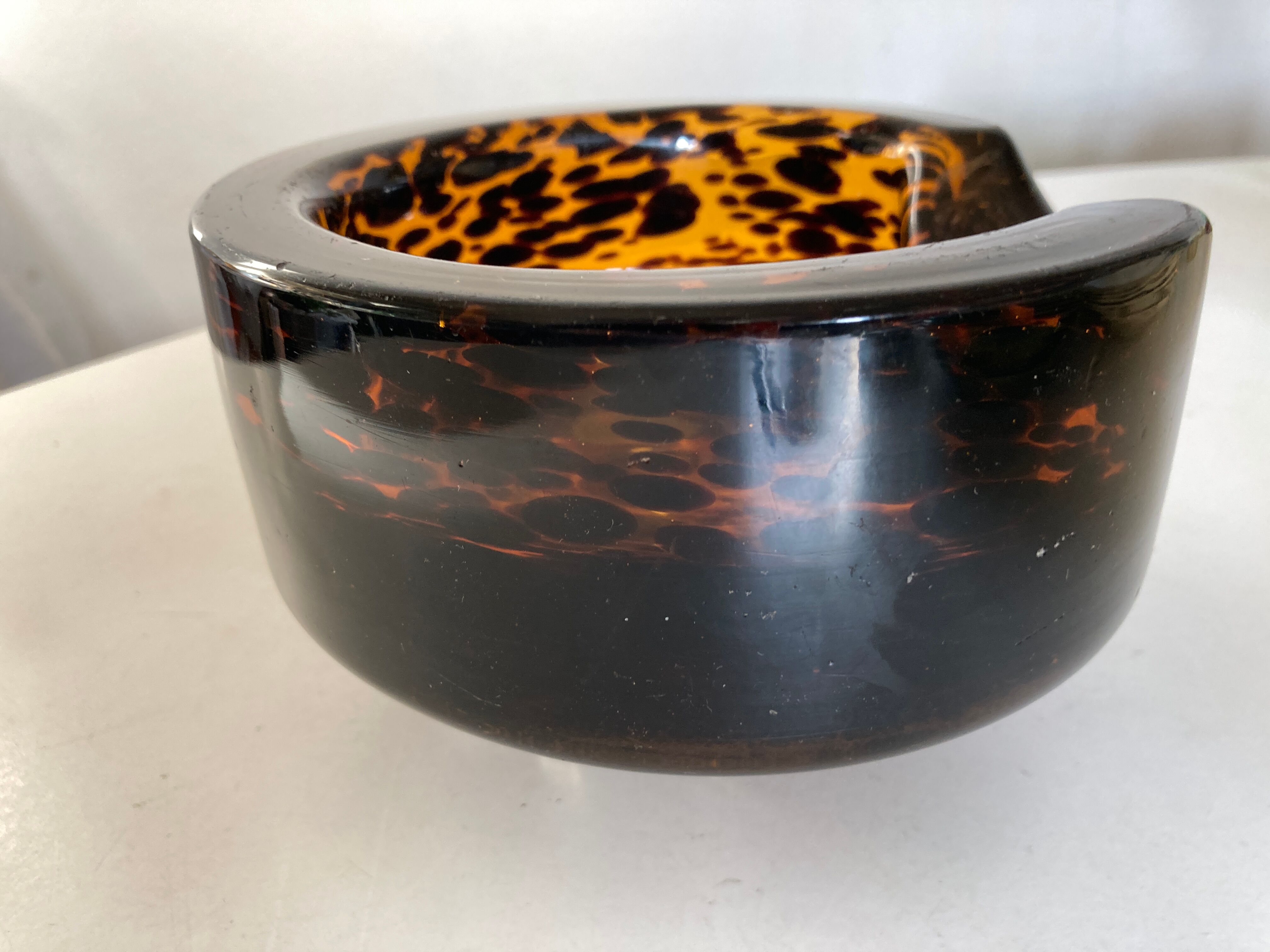 Empty glass pocket blown tortoiseshell 1970 XL