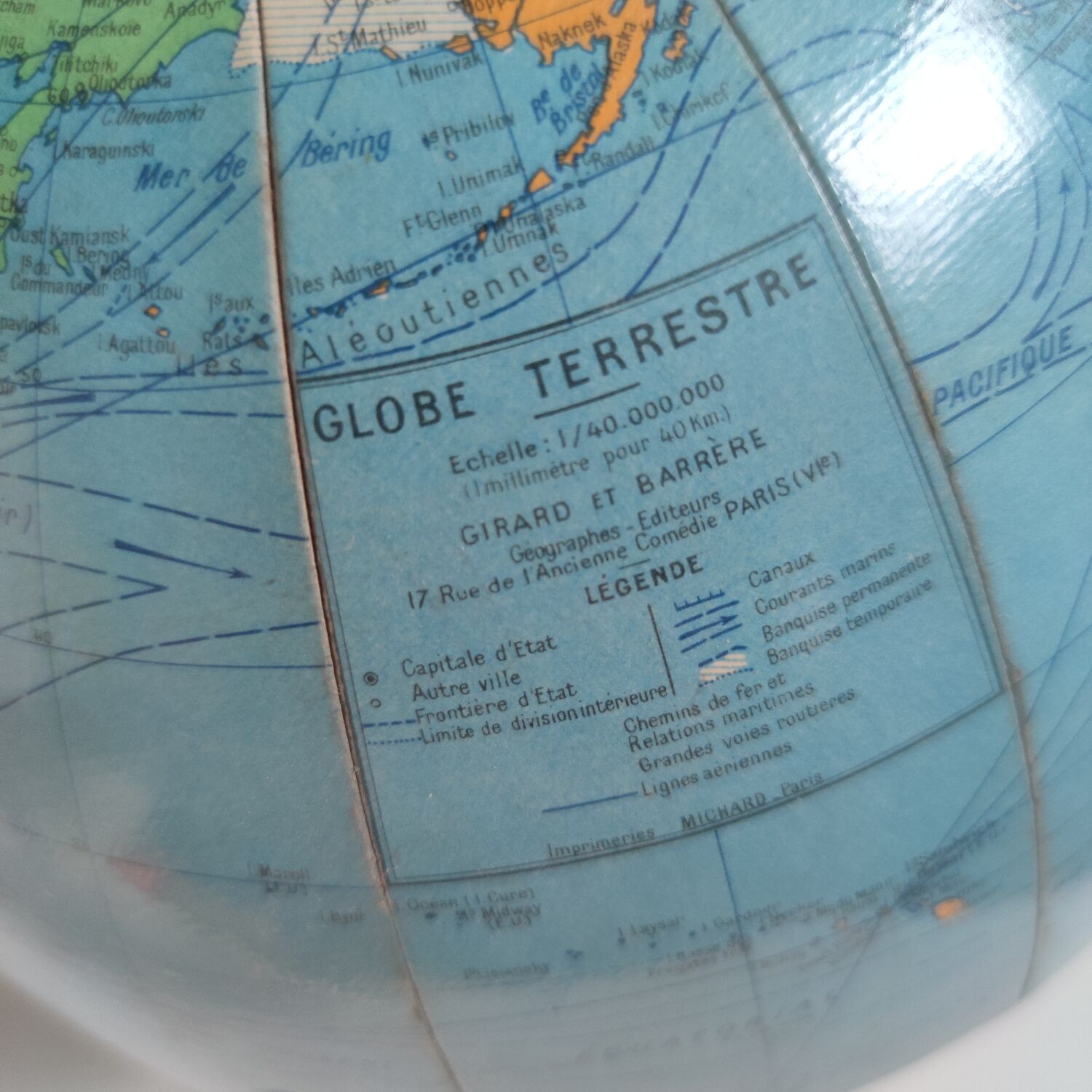 Vintage world map Girard and Barrere