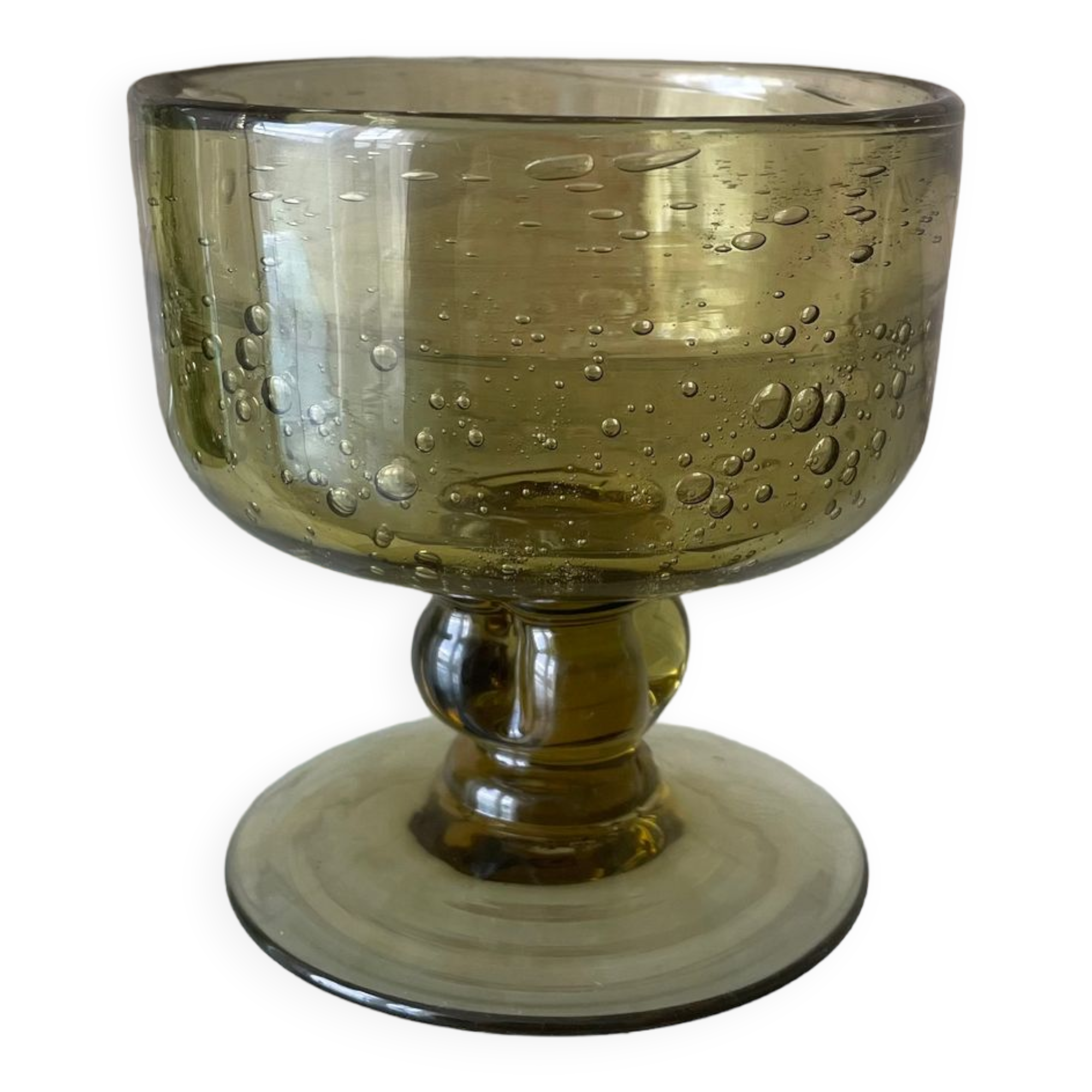 Glass - biot bowl in blown and bubbled glass