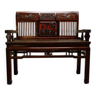 Carved bench, china, 20th century