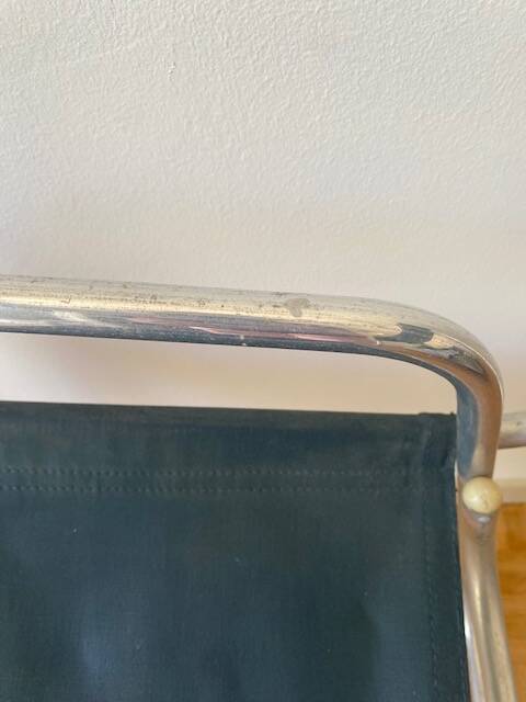 Fauteuil vintage aluminium et tissu