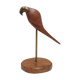 Teak and brass parrot