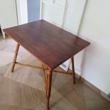 Wooden, bamboo and rattan game table, 1960s