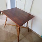 Wooden, bamboo and rattan game table, 1960s