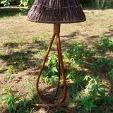 Rattan floor lamp from the 60s