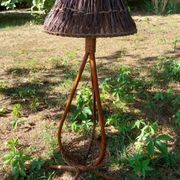 Lampadaire en rotin années 60