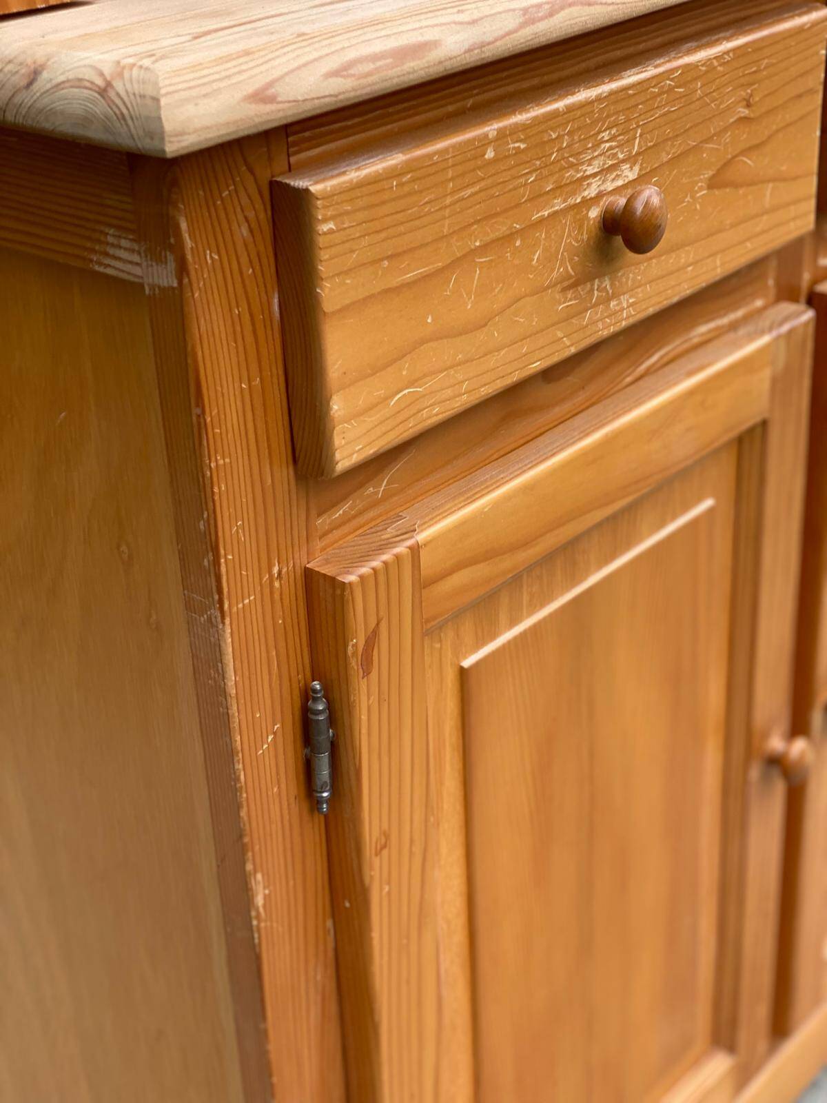 2-part solid wood buffet display cabinet kitchen storage cabinet 94cm