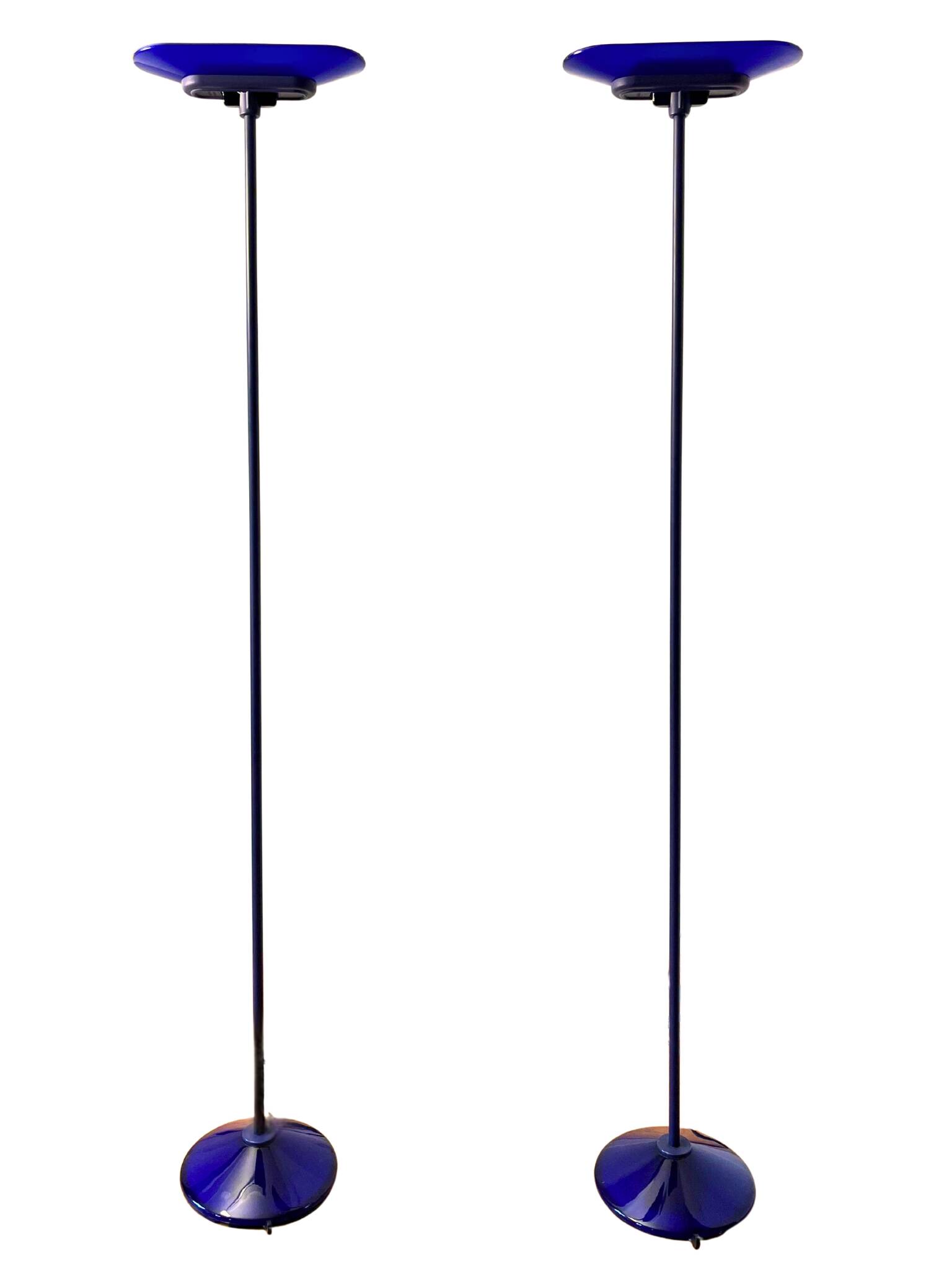 Arteluce Jill – Pair of Blue Murano Glass Floor Lamps / Torchières – King Miranda, 1970s
