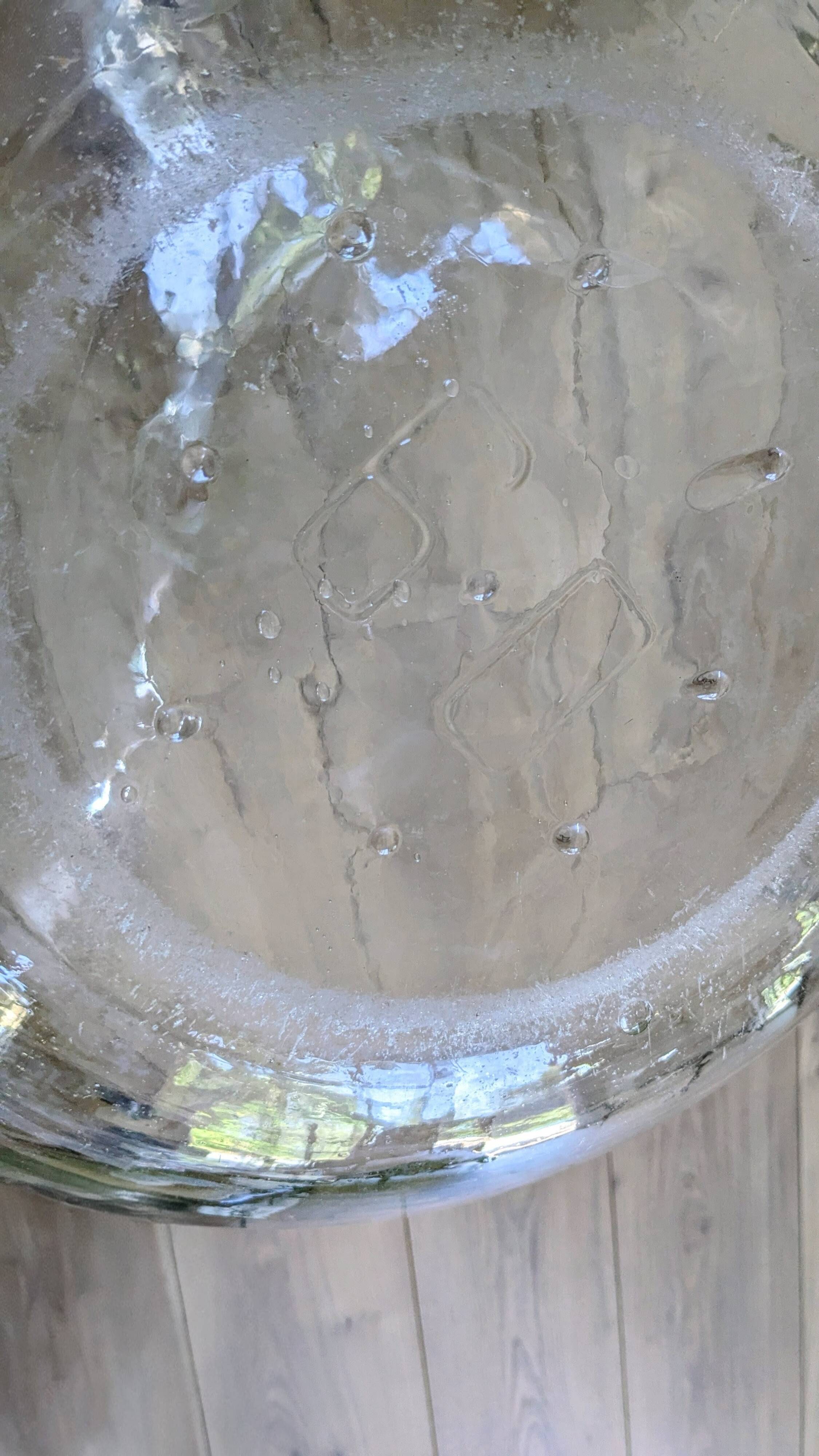 Antique transparent 60L jar, country spirit.