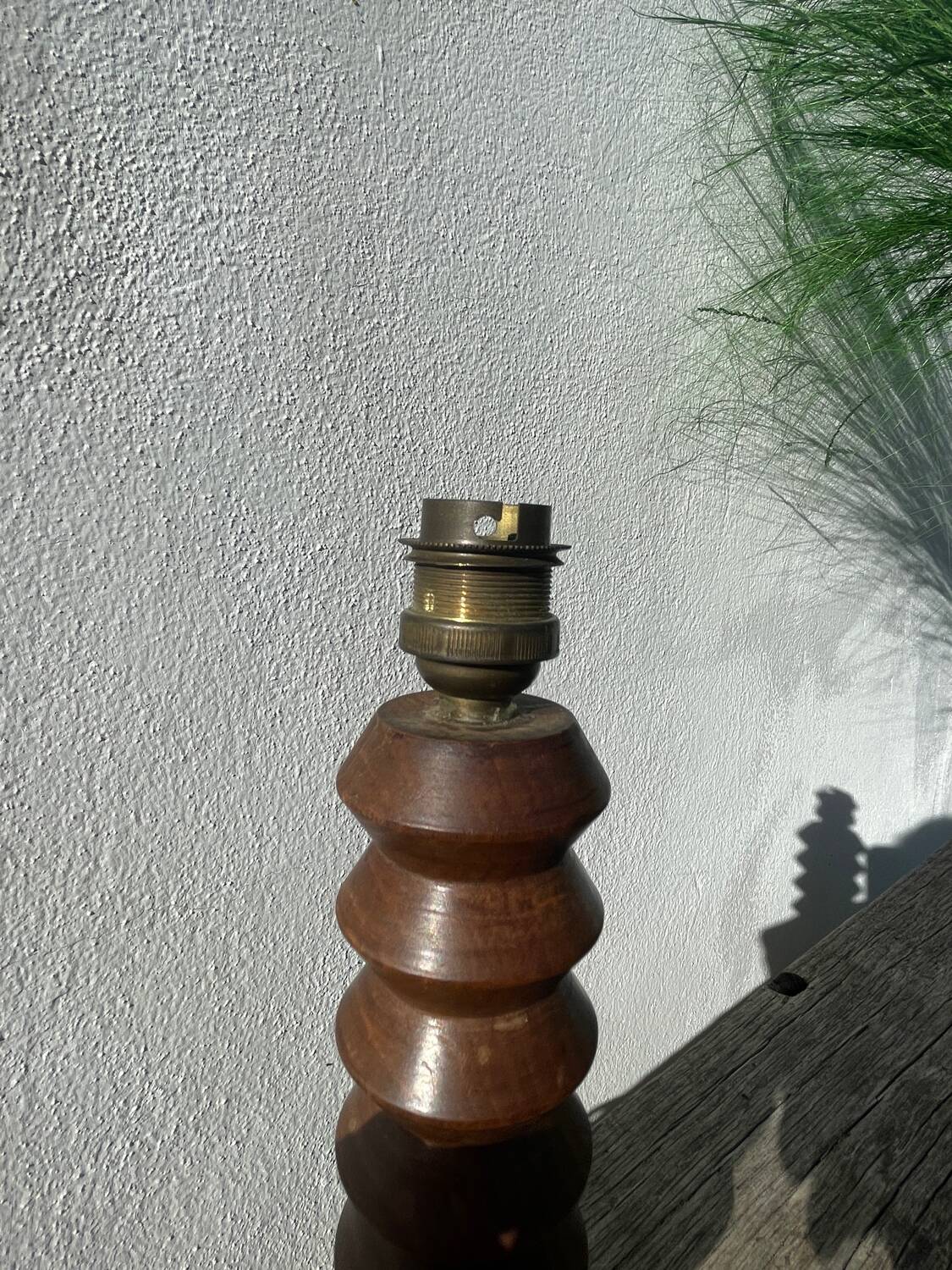 Art Deco wooden lamp base in the style of Charles Dudouyt.