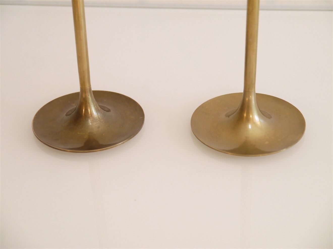 Pair of Scandinavian brass candle holders 1960