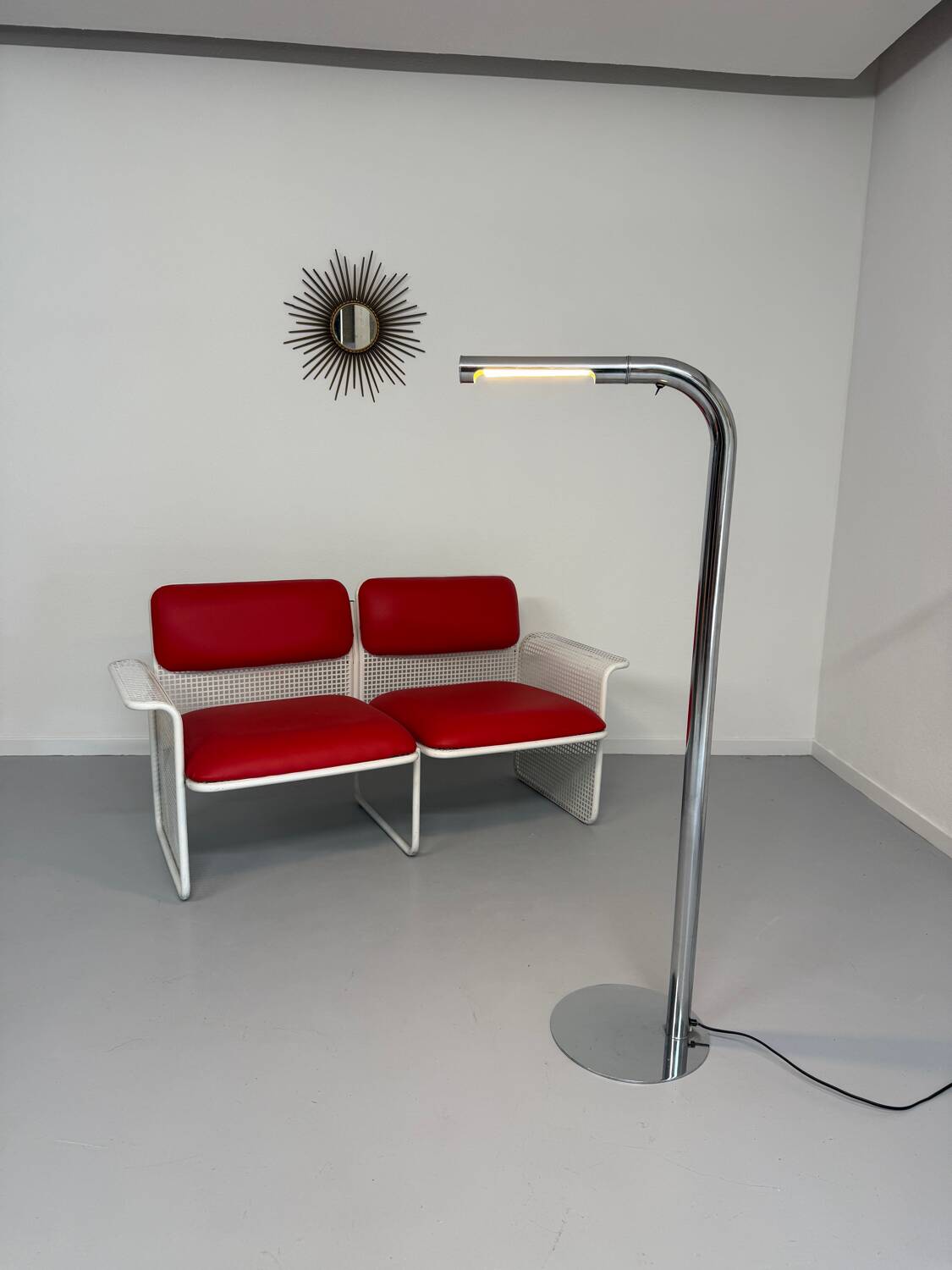 Old 2 seater sofa Italian design from the 70s Talin Vicenza metal per