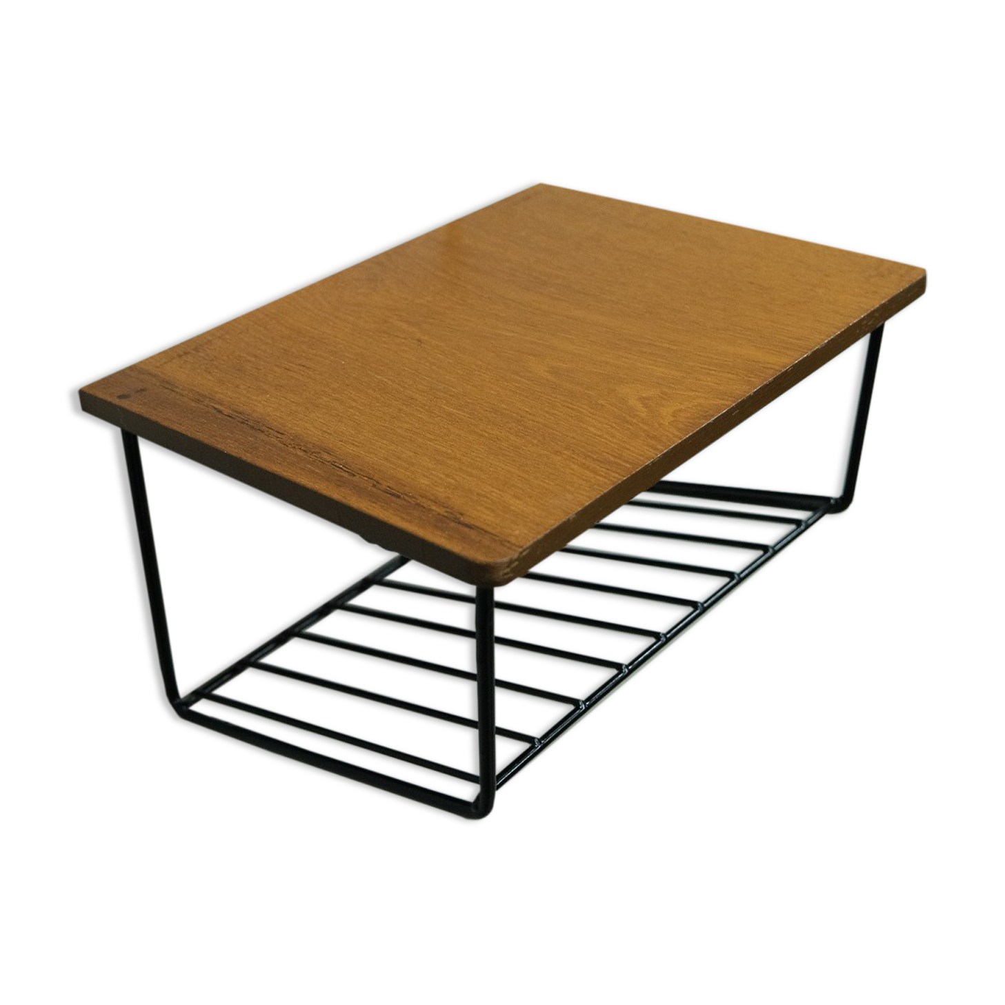 Scandinavian teak string wall shelf, 1960s
