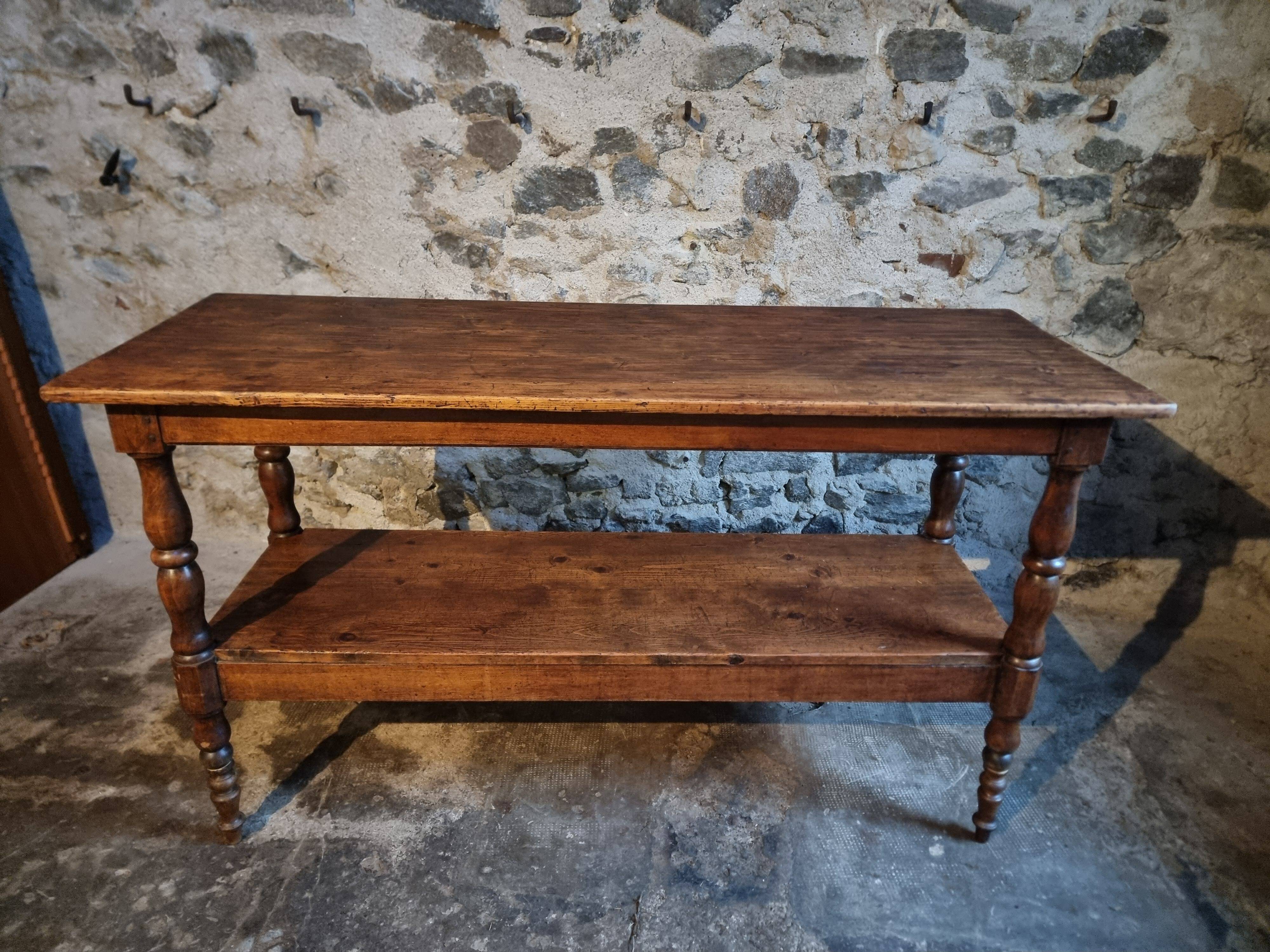 Console / service table or kitchen island French antique, 1880–1920