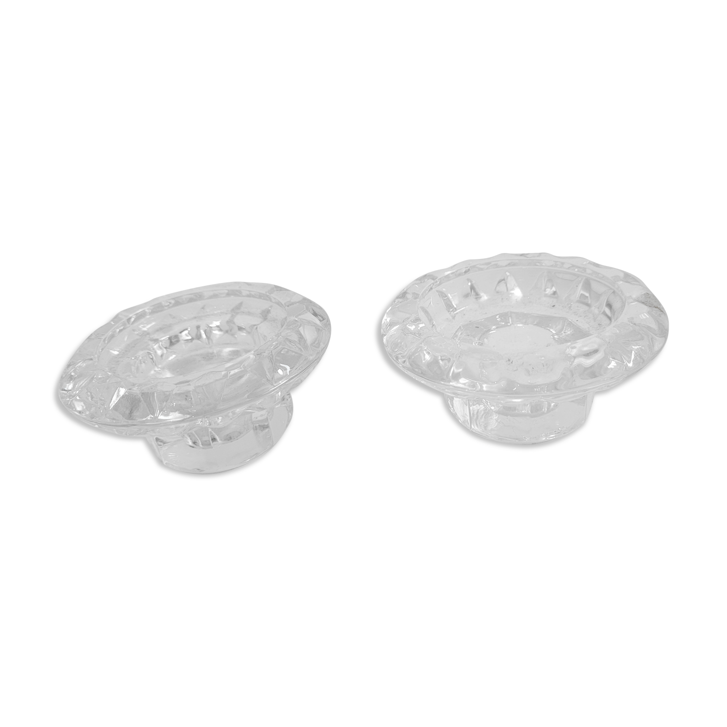 Duo candlesticks glass reims 2