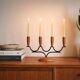 Chandelier Candelabre Mid-Century en Teck et Métal Noir – Design Danois