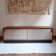 Teak enfilade, sliding canvas doors, 1960s.