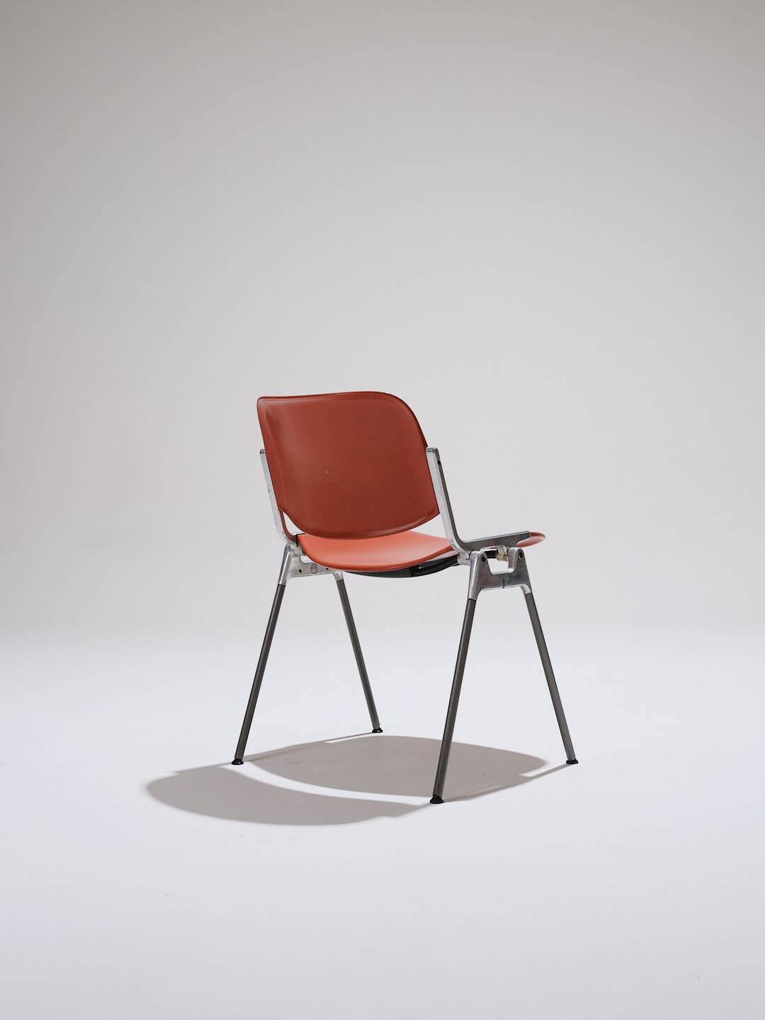 Set de 4 chaises empilables dsc 106 orange, Castelli, G. Piretti, 1970s