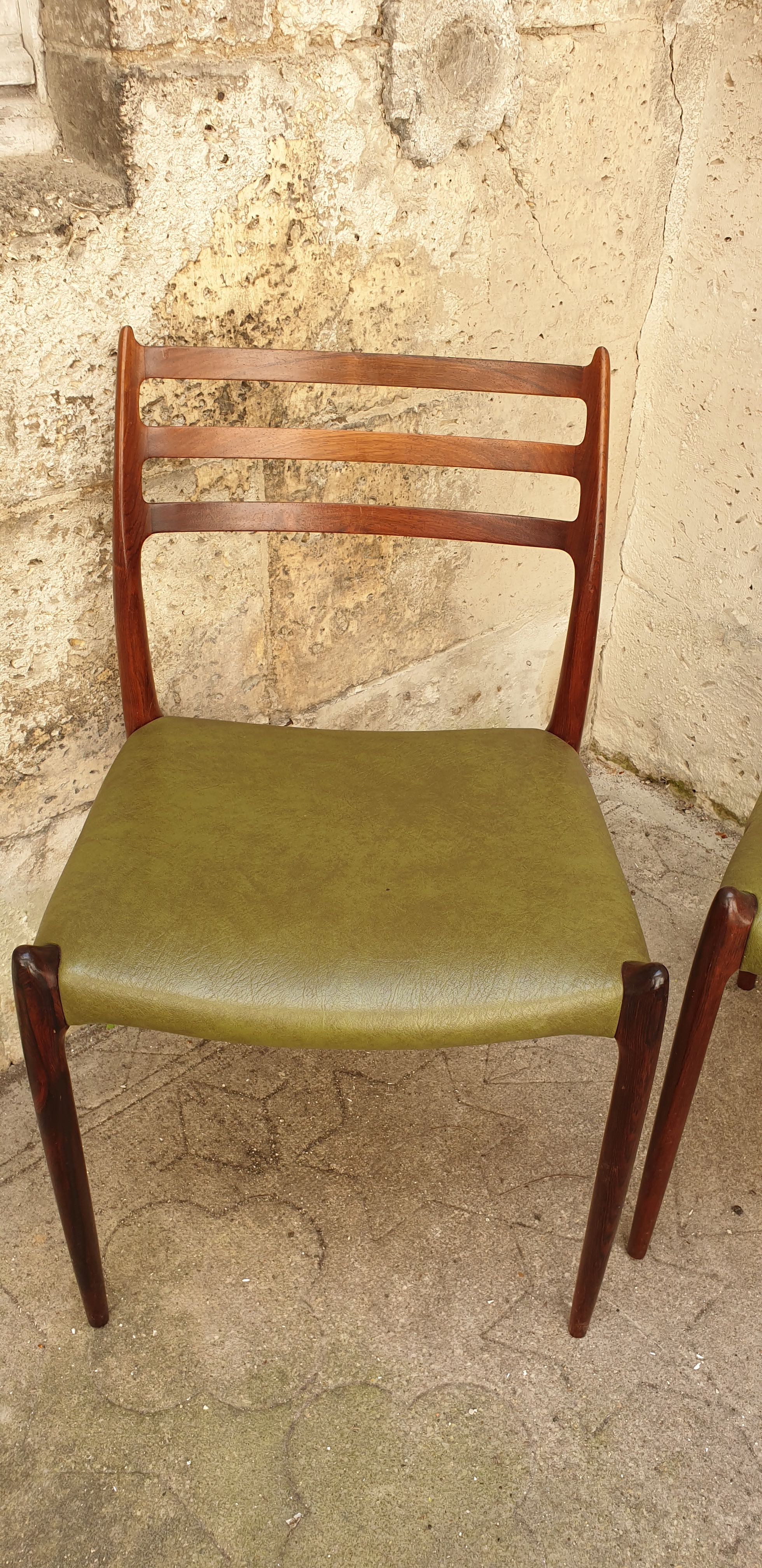 Set of 4 chairs model 78 by Niels Otto Moller for JL Mollers