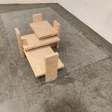 Pink marble coffee table by Willy Ballez, 1970s