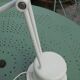Massive swing desk lamp has two lights and a kneecap