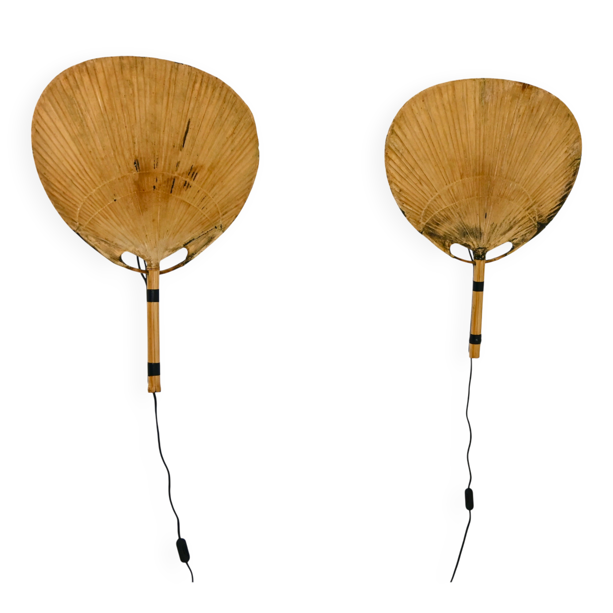 Pair of wall sconces "Uchiwa" by Ingo Maurer for M Design, 1960s