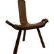 Vintage Spanish chair stool brutalist design wood