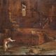 Antique Spanish landscape painting from the 18th century