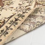 5x9 Cream & Brown Turkish Vintage Rug 162x260Cm SK 24779