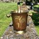 Brass Enamel Cloisonne cooler, French Floral Champagne Ice Bucket
