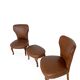 Ensemble de chaises d'appoint et tabouret pour pied, années 1950.