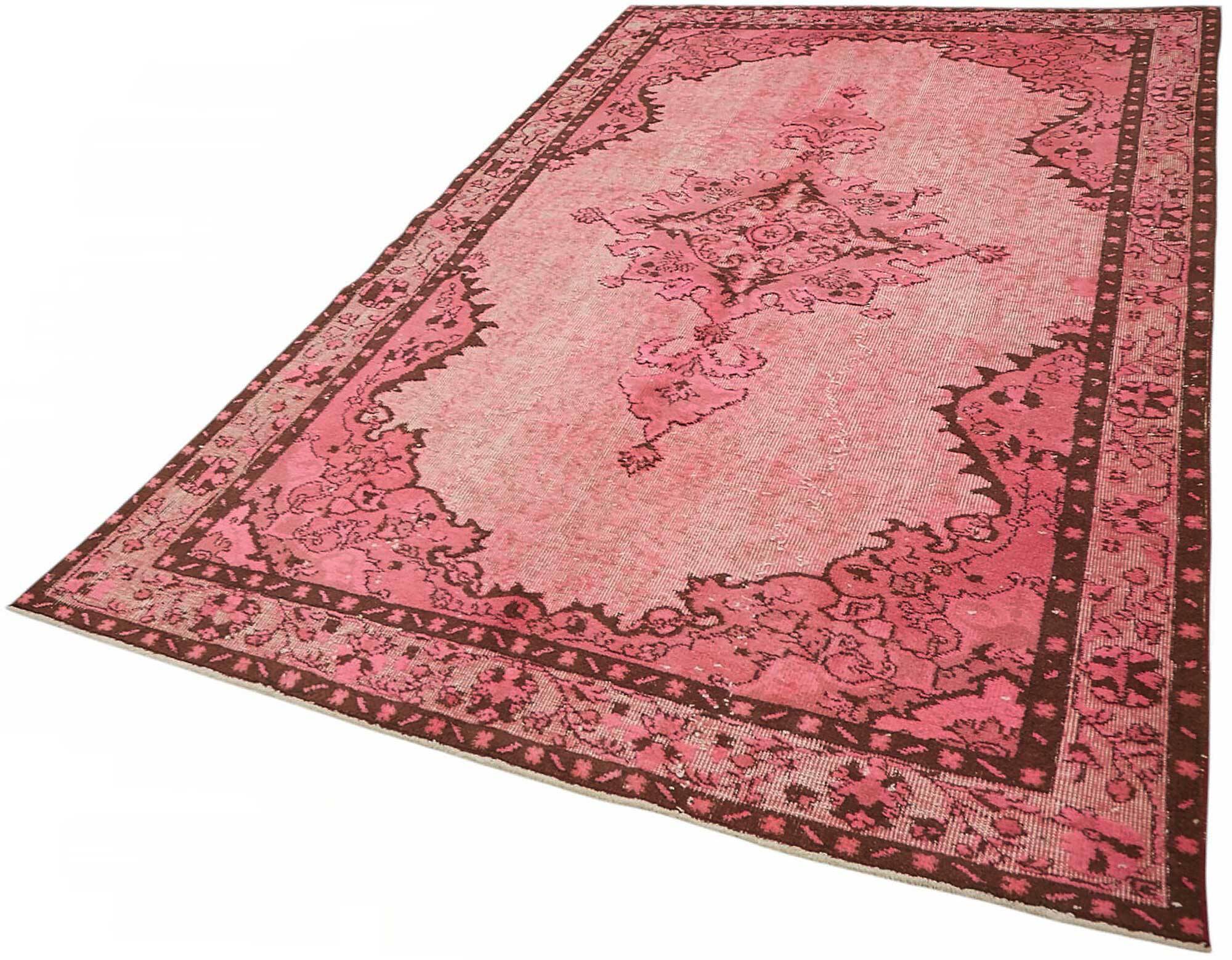 Overdyed Wool Vintage Handmade Carved Rug 172 cm x 290 cm