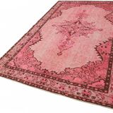 Overdyed Wool Vintage Handmade Carved Rug 172 cm x 290 cm