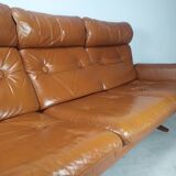 Scandinavian fawn leather sofa