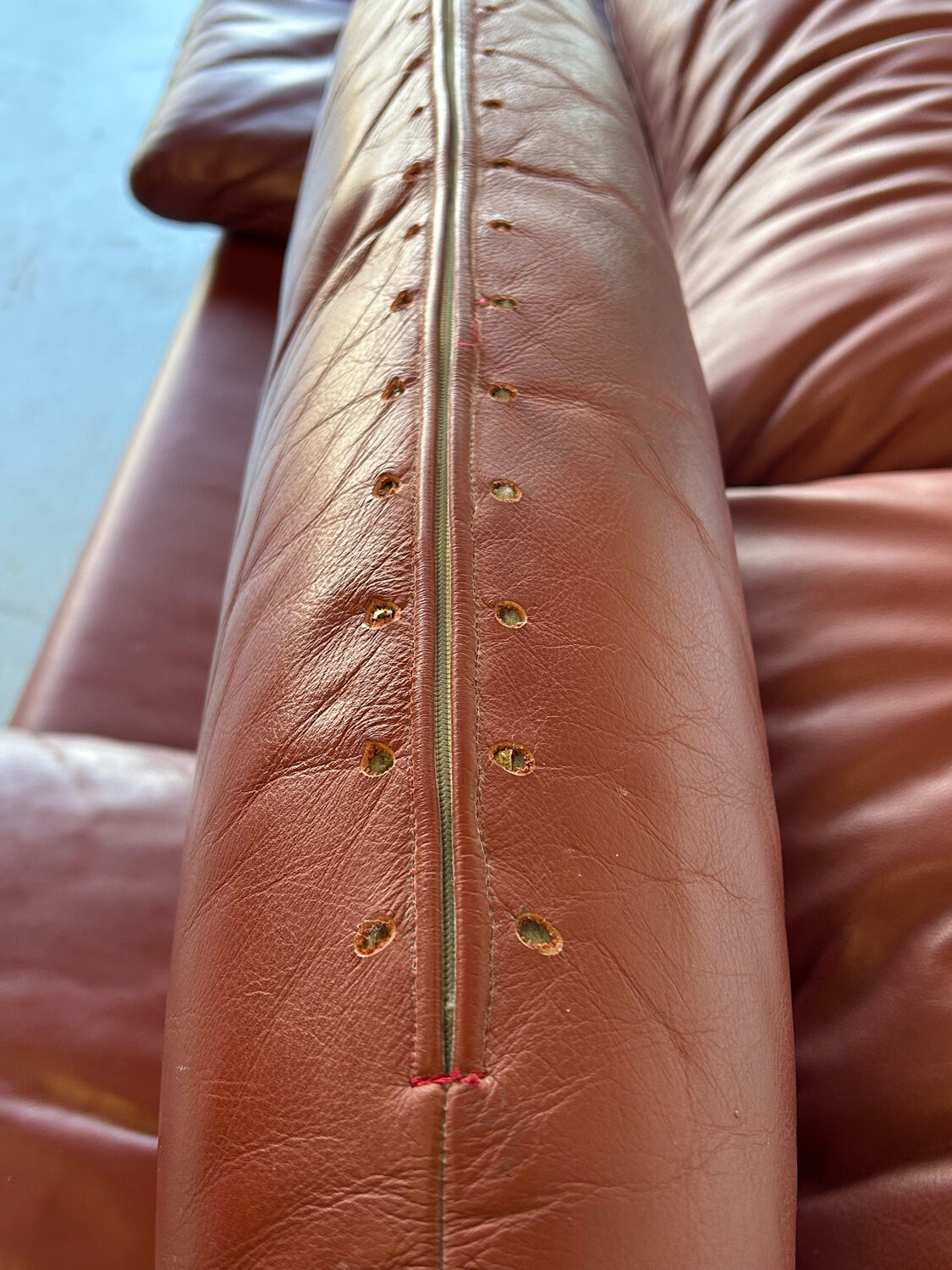 3-seater sofa Cassina Maralunga in red leather