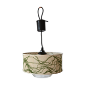Glass and fabric hanging lamp