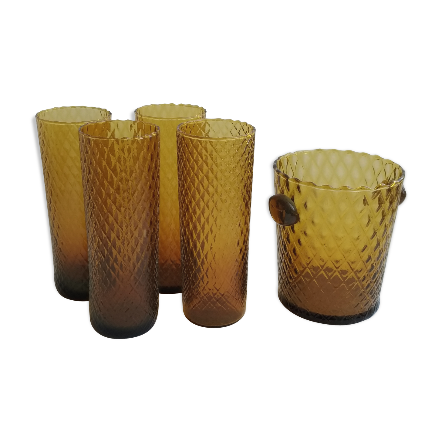 Ht 16cm orange ade glasses - Ice bucket