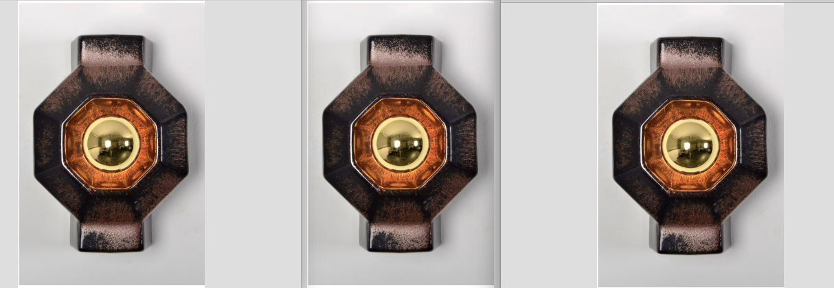 Space Age Ceramic Fat Lava Wall Lamp from Pan, 1970s