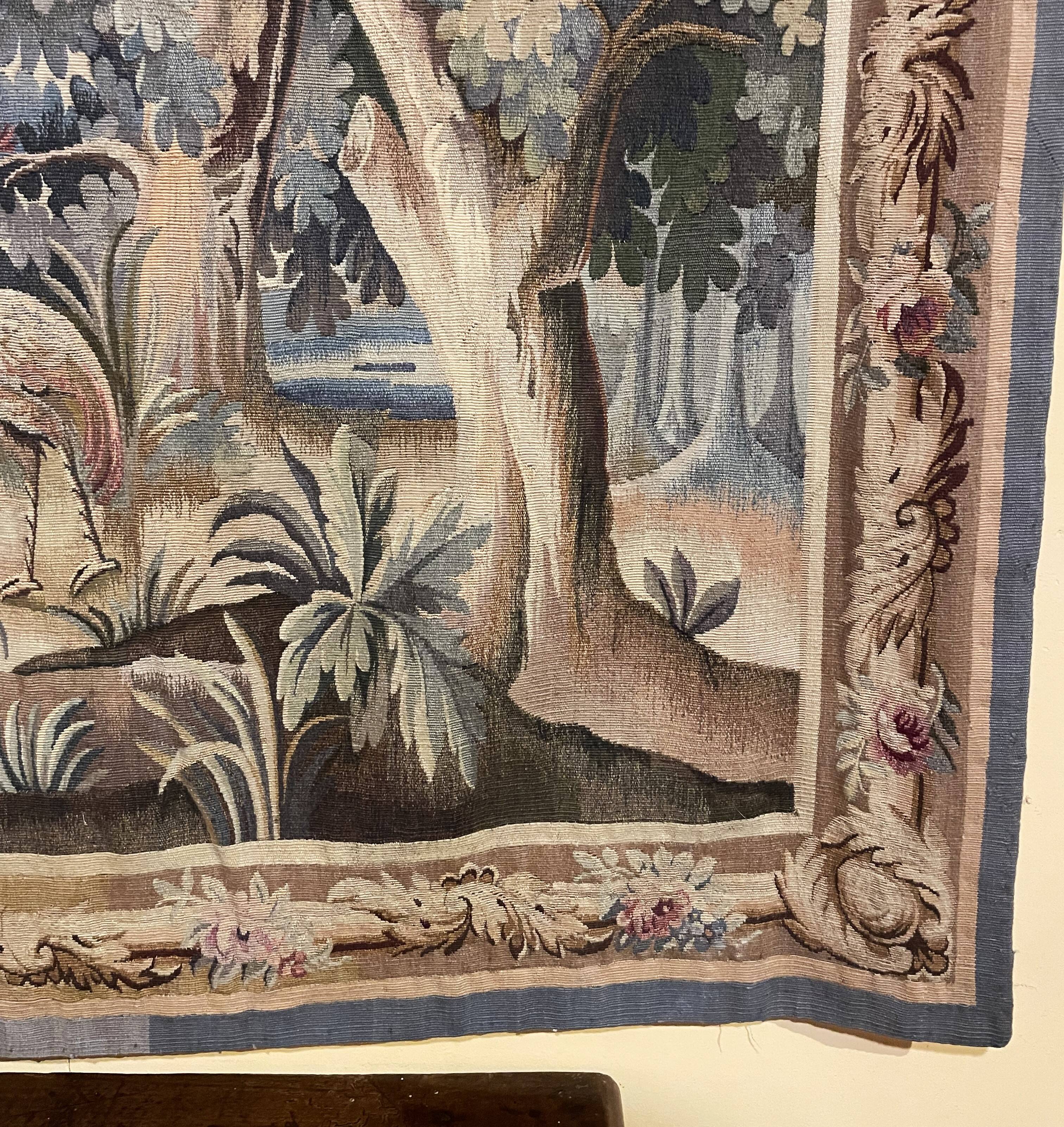 19th-century Aubusson Verdure tapestry